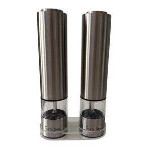 Sur La Table Stainless Steel Electric Salt & Pepper Grinder 9” Acrylic Base